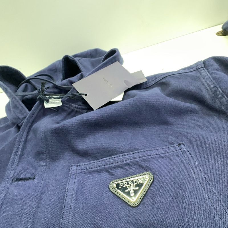 Prada Prada Spring Summer Men's Denim Hoodie Size US L / EU 52-54 / 3 - 6 Thumbnail