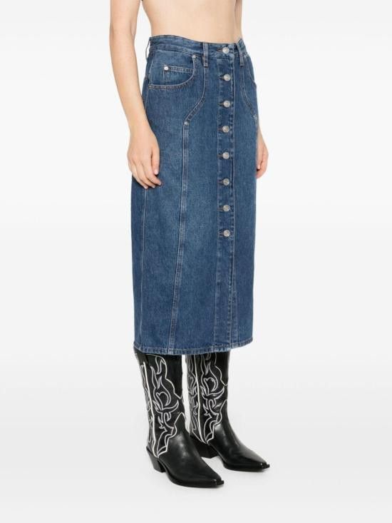 Isabel Marant Etoile ISABEL MARANT ETOILE Women Mid Skirts JU0073FB B3H02E 30BU Blue Size 25" / US 0 / IT 36 - 3 Thumbnail