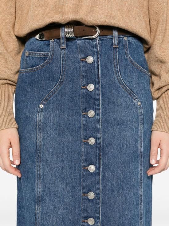 Isabel Marant Etoile ISABEL MARANT ETOILE Women Mid Skirts JU0073FB B3H02E 30BU Blue Size 25" / US 0 / IT 36 - 5 Thumbnail