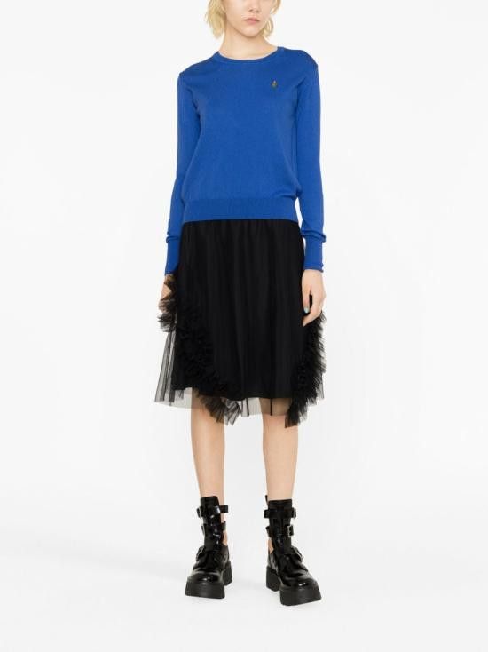 Vivienne Westwood VIVIENNE WESTWOOD Women Sweater 1803002S Y0010K401 Blue Size L / US 10 / IT 46 - 4 Thumbnail