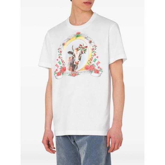 Moschino MOSCHINO Men T-Shirts 5241 A0707 1001 WHITE Size US M / EU 48-50 / 2 - 3 Thumbnail