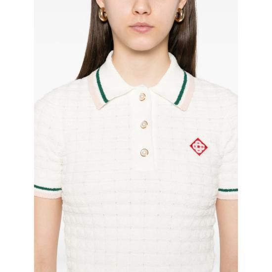 Casablanca CASABLANCA Women Polo Shirts KW 1017 01 WHITE Size S / US 4 / IT 40 - 4 Thumbnail