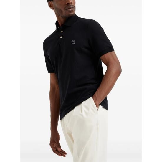 Brunello Cucinelli BRUNELLO CUCINELLI Men Polo Shirts ME8548770 CGB88 BLACK Size US S / EU 44-46 / 1 - 4 Thumbnail