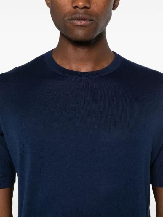 John Smedley JOHN SMEDLEY Men T-Shirts KEMPTON FRENCHNAVY Blue Size US XL / EU 56 / 4 - 2 Thumbnail