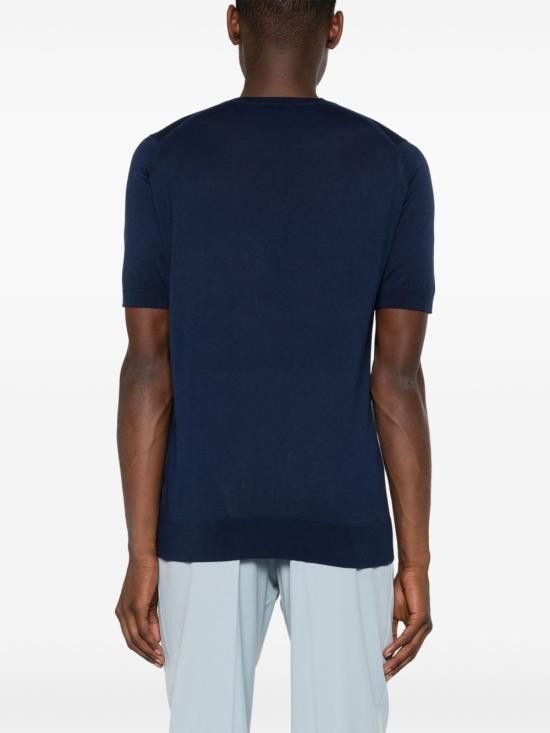 John Smedley JOHN SMEDLEY Men T-Shirts KEMPTON FRENCHNAVY Blue Size US XL / EU 56 / 4 - 5 Thumbnail