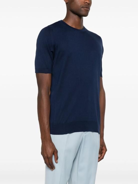 John Smedley JOHN SMEDLEY Men T-Shirts KEMPTON FRENCHNAVY Blue Size US XL / EU 56 / 4 - 4 Thumbnail