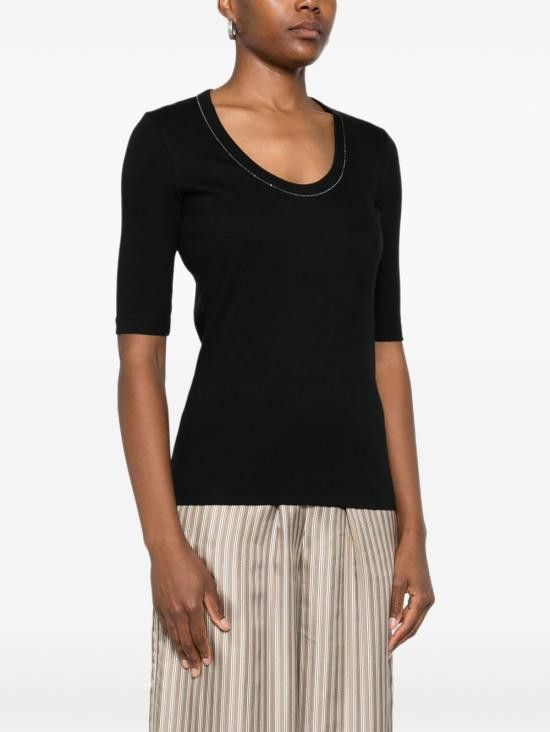 Fabiana Filippi FABIANA FILIPPI Women Sweater JED215F603 L542825 Black Size M / US 6-8 / IT 42-44 - 5 Thumbnail