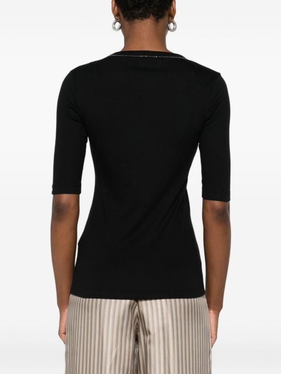 Fabiana Filippi FABIANA FILIPPI Women Sweater JED215F603 L542825 Black Size M / US 6-8 / IT 42-44 - 3 Thumbnail