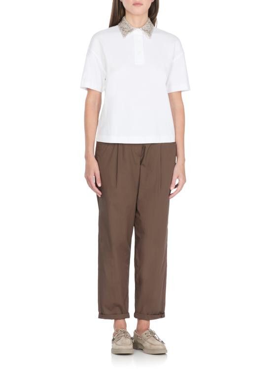 Brunello Cucinelli BRUNELLO CUCINELLI Women Polo Shirts M0T63HH505 C6159 White Size M / US 6-8 / IT 42-44 - 2 Thumbnail