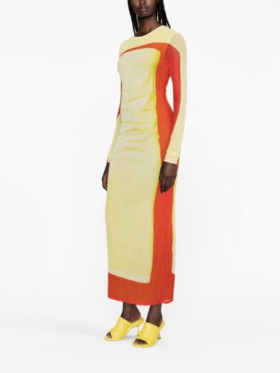 Loewe LOEWE Women Long Skirts S359Y09XBF 8107 Yellow Size L / US 10 / IT 46 - 4 Thumbnail