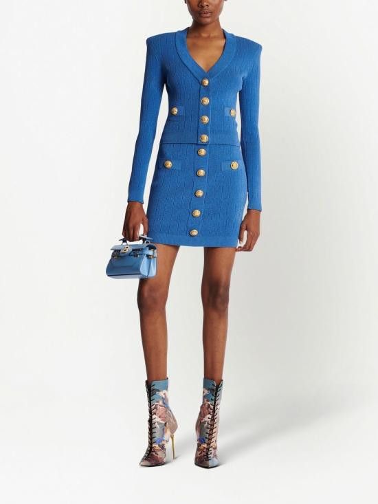 Balmain BALMAIN Women Mid Skirts AF0LB290 KB076KF Blue Size 27" / US 4 / IT 40 - 5 Thumbnail