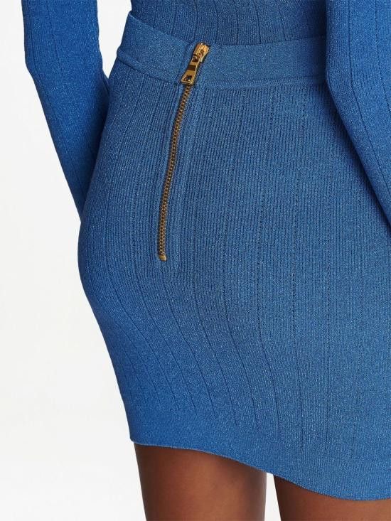 Balmain BALMAIN Women Mid Skirts AF0LB290 KB076KF Blue Size 27" / US 4 / IT 40 - 3 Thumbnail