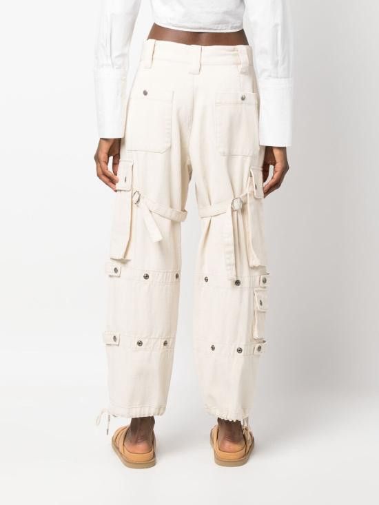 Isabel Marant ISABEL MARANT Women Straight Pants PA0099FA A2G02I ELORE23EC Beige Size 26" / US 2 / IT 38 - 3 Thumbnail