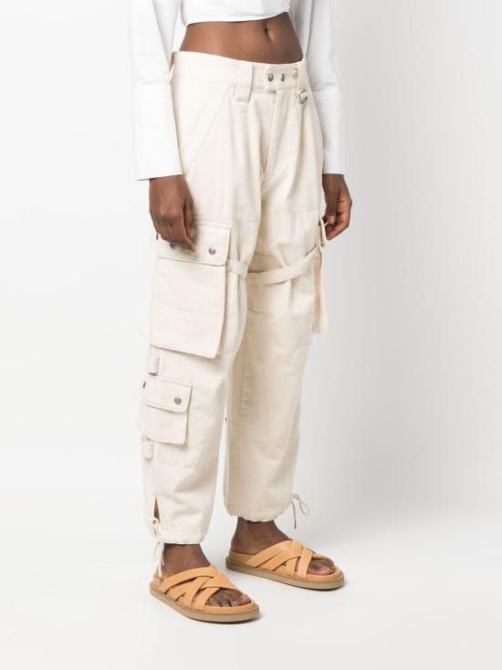 Isabel Marant ISABEL MARANT Women Straight Pants PA0099FA A2G02I ELORE23EC Beige Size 26" / US 2 / IT 38 - 4 Thumbnail