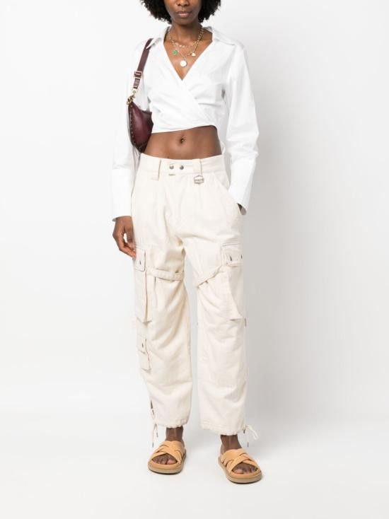 Isabel Marant ISABEL MARANT Women Straight Pants PA0099FA A2G02I ELORE23EC Beige Size 26" / US 2 / IT 38 - 5 Thumbnail
