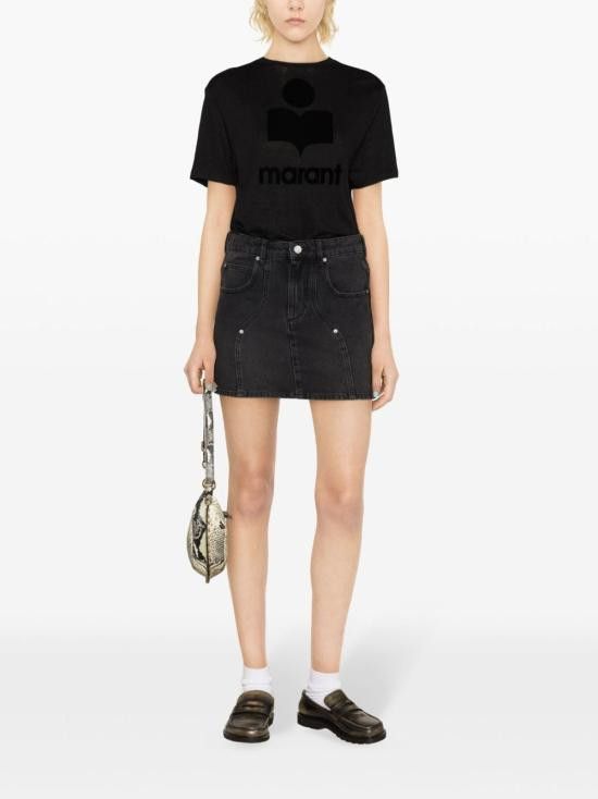 Isabel Marant Etoile ISABEL MARANT ETOILE Women Mid Skirts JU0095FB B1H02E VESNA02FK Black Size 28" / US 6 / IT 42 - 3 Thumbnail