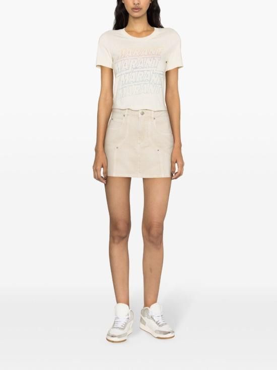 Isabel Marant Etoile ISABEL MARANT ETOILE Women Mid Skirts JU0095FB B1H02E VESNA23EC Beige Size 26" / US 2 / IT 38 - 4 Thumbnail
