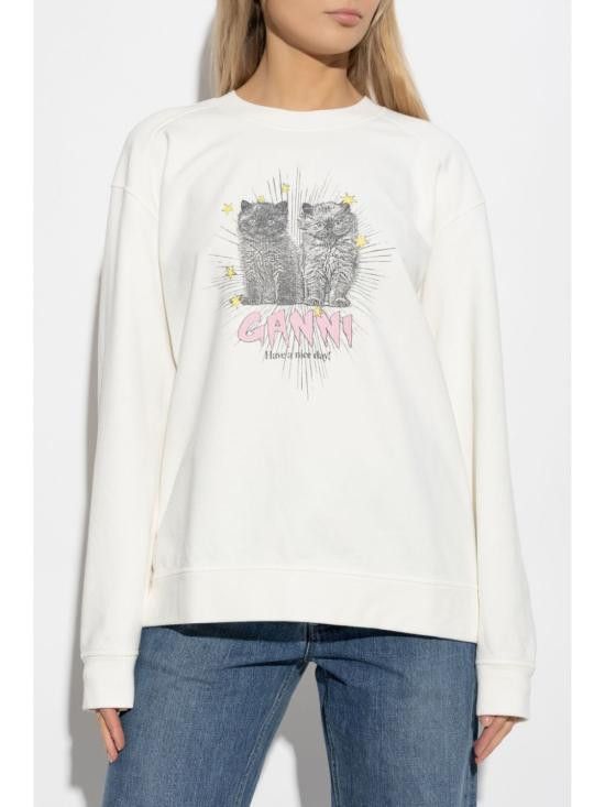 Ganni GANNI Women Hoodies T4163 135 Beige Size XXS / US 00 / IT 34 - 3 Thumbnail