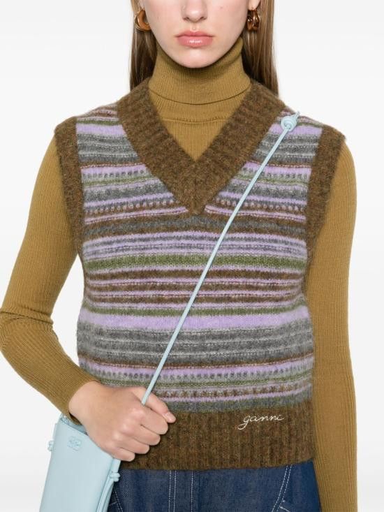 Ganni GANNI Women Sweater K2356 838 Green Size S / US 4 / IT 40 - 2 Thumbnail