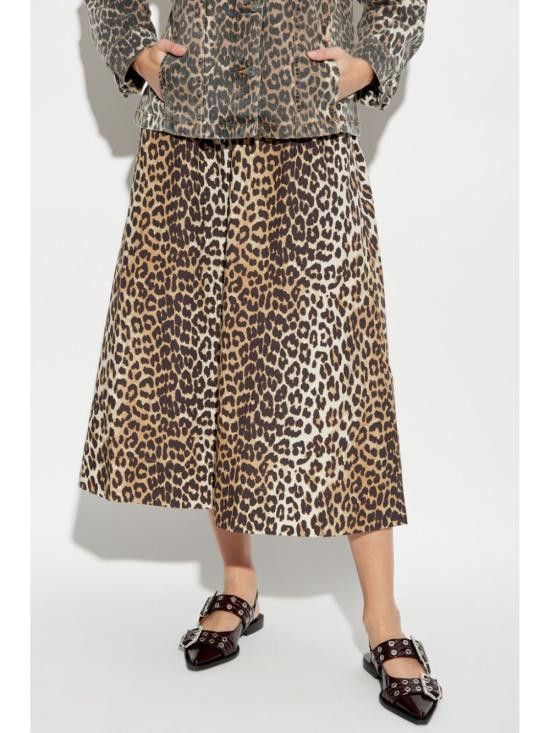 Ganni GANNI Women Mid Skirts F9365 943 Brown Size 26" / US 2 / IT 38 - 2 Thumbnail