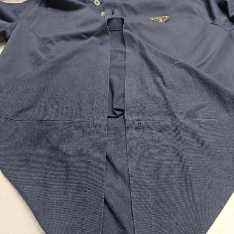 Prada Prada Stylish Casual Polo Shirt Navy Blue Size US L / EU 52-54 / 3 - 8 Thumbnail
