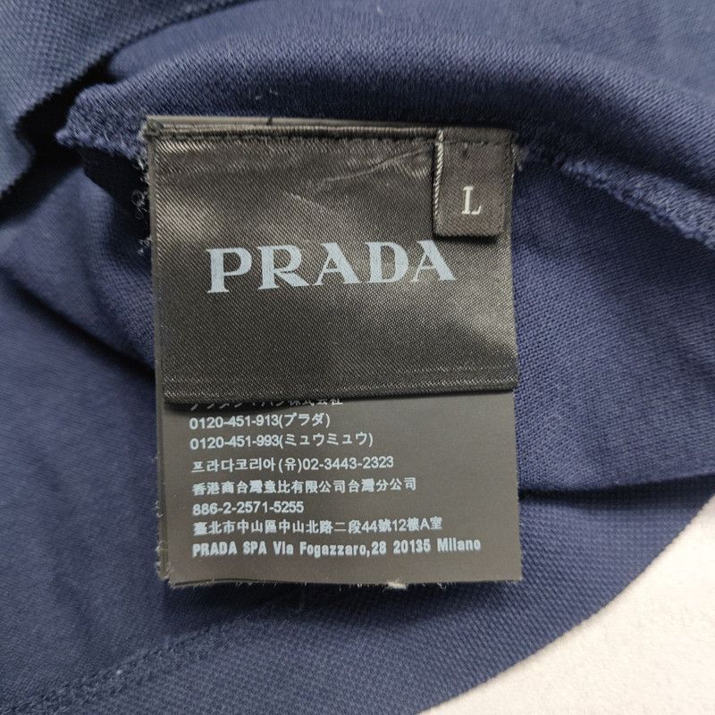 Prada Prada Stylish Casual Polo Shirt Navy Blue Size US L / EU 52-54 / 3 - 2 Thumbnail