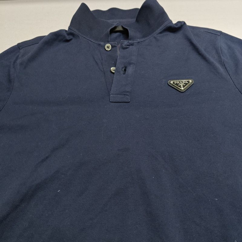 Prada Prada Stylish Casual Polo Shirt Navy Blue Size US L / EU 52-54 / 3 - 6 Thumbnail