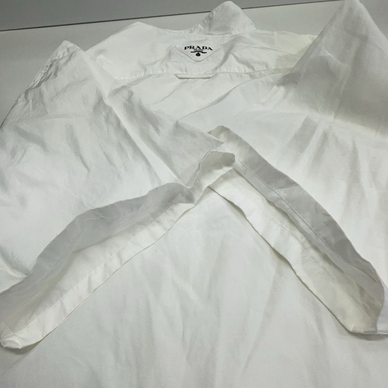 Prada Prada White Letter Print Short Sleeve Shirt Size US L / EU 52-54 / 3 - 4 Thumbnail