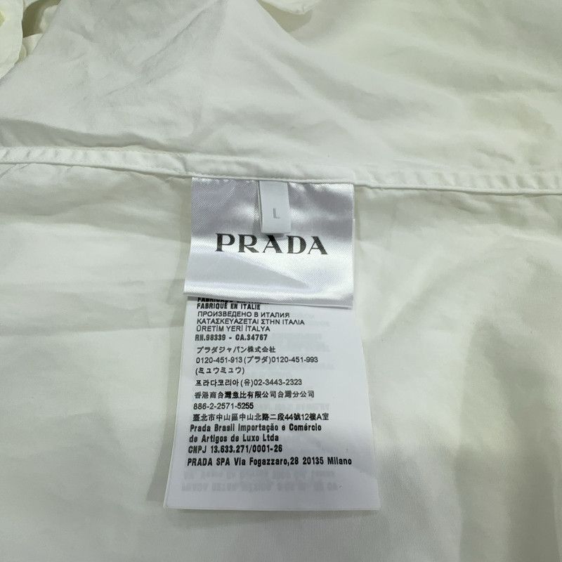 Prada Prada White Letter Print Short Sleeve Shirt Size US L / EU 52-54 / 3 - 9 Thumbnail