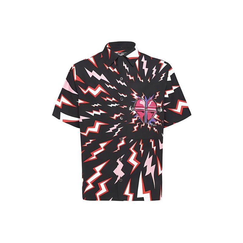 Prada Prada Lightning Print Short Sleeve Shirt Size US M / EU 48-50 / 2 - 6 Thumbnail