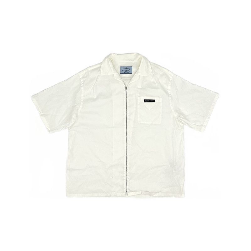 Prada Prada SS21 Logo Zip Short Sleeve Shirt Size US XL / EU 56 / 4 - 13 Thumbnail