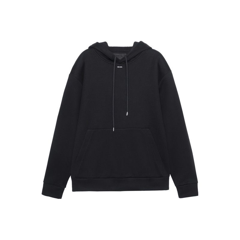 Prada Prada Black Hooded Sweatshirt with Pockets Size US L / EU 52-54 / 3 - 3 Thumbnail