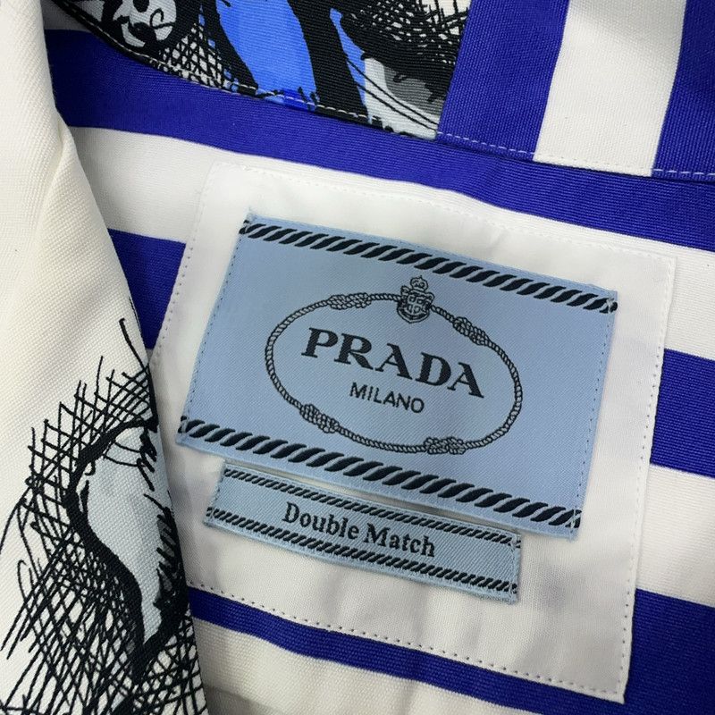 Prada Prada Blue Cartoon Print Short Sleeve Shirt Size US M / EU 48-50 / 2 - 5 Thumbnail