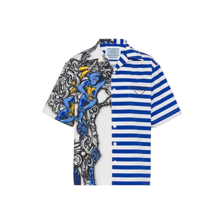 Prada Prada Blue Cartoon Print Short Sleeve Shirt Size US M / EU 48-50 / 2 - 6 Thumbnail