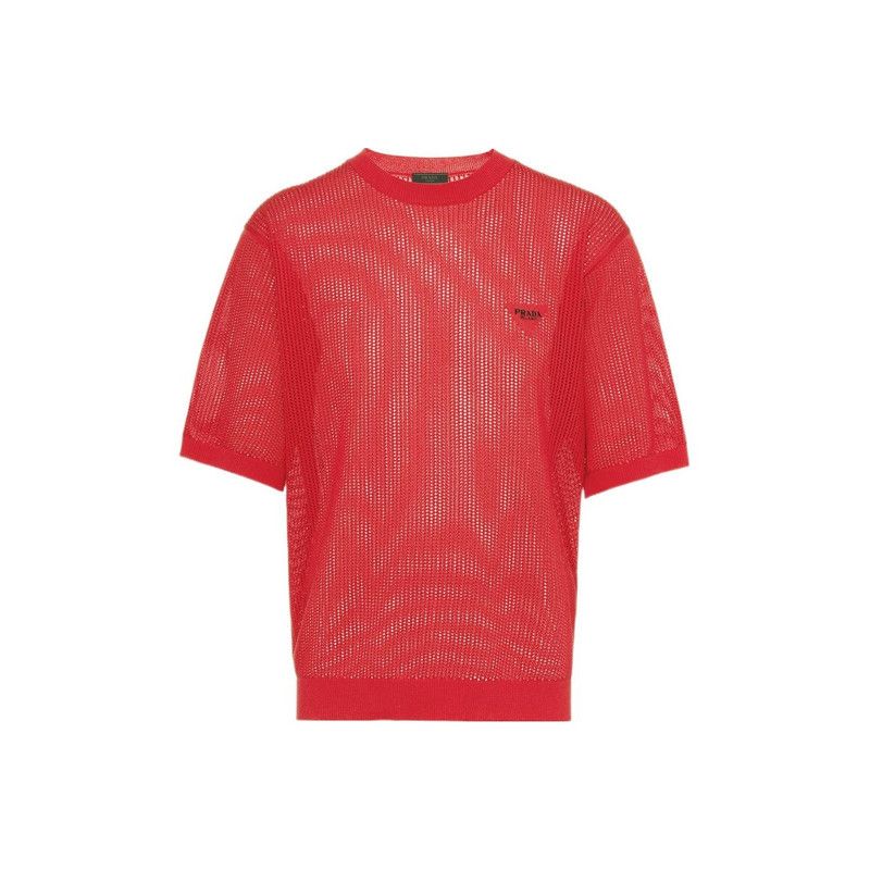 Prada Prada SS22 Red Embroidered Knit Sweater Size US XL / EU 56 / 4 - 5 Thumbnail