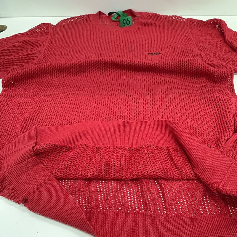 Prada Prada SS22 Red Embroidered Knit Sweater Size US XL / EU 56 / 4 - 7 Thumbnail