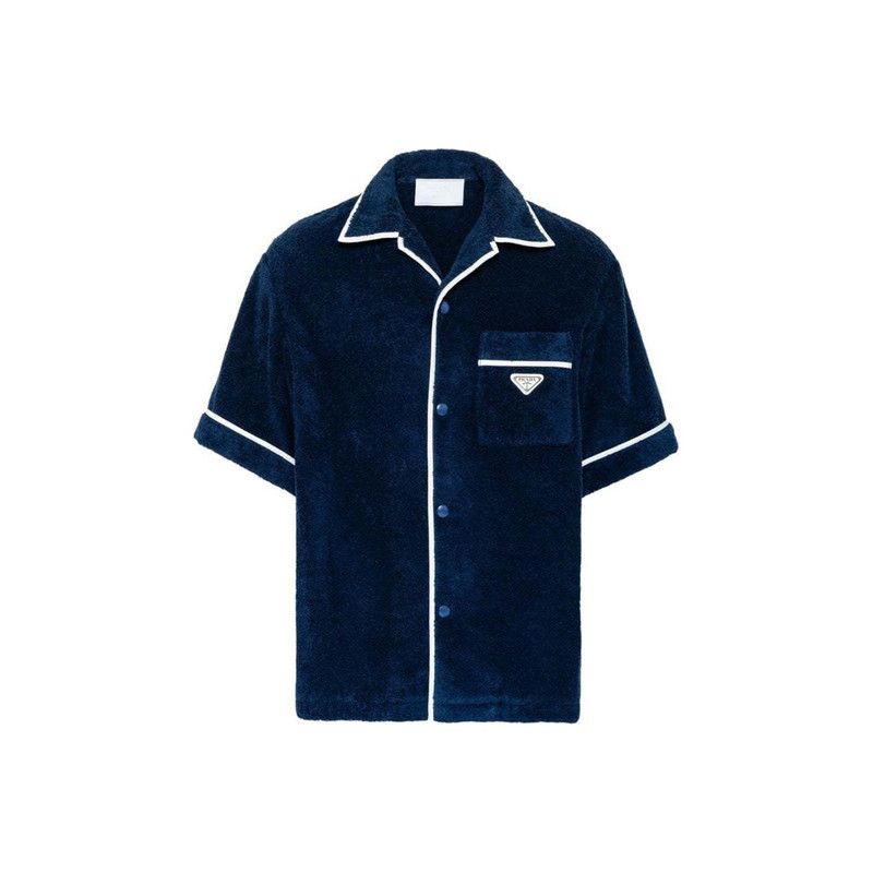 Prada Prada SS24 Badge Button-Up Short Sleeve Shirt Size US M / EU 48-50 / 2 - 5 Thumbnail
