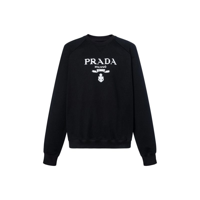 Prada Prada Black Logo Print Sweatshirt Size US L / EU 52-54 / 3 - 2 Thumbnail