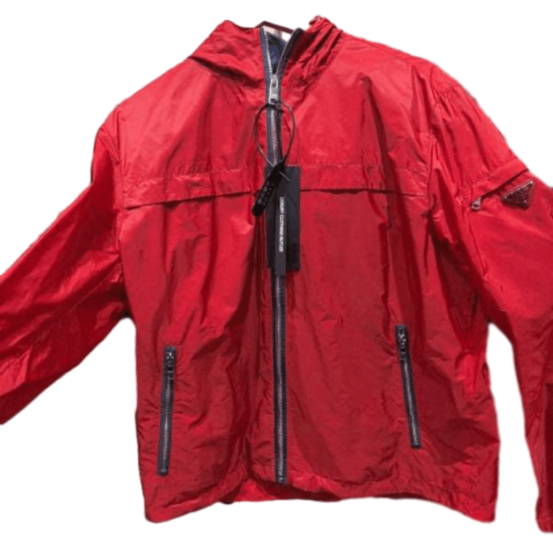 Prada Prada Red Hooded Classic Zip Jacket Size US XL / EU 56 / 4 - 8 Thumbnail