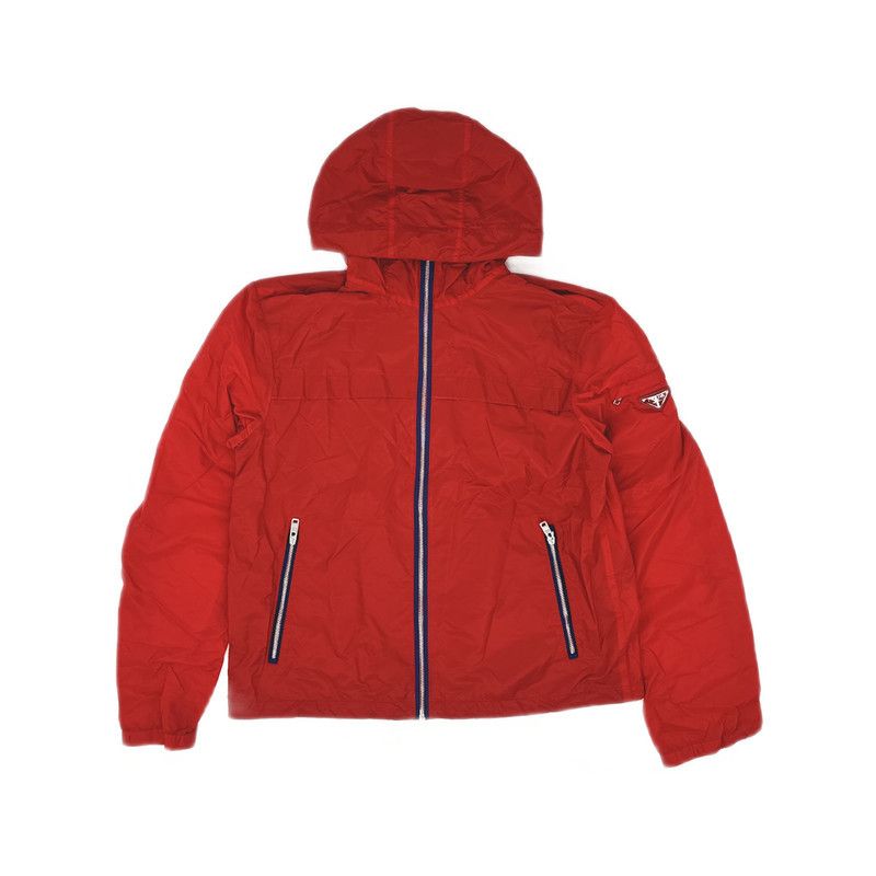 Prada Prada Red Hooded Classic Zip Jacket Size US XL / EU 56 / 4 - 12 Thumbnail