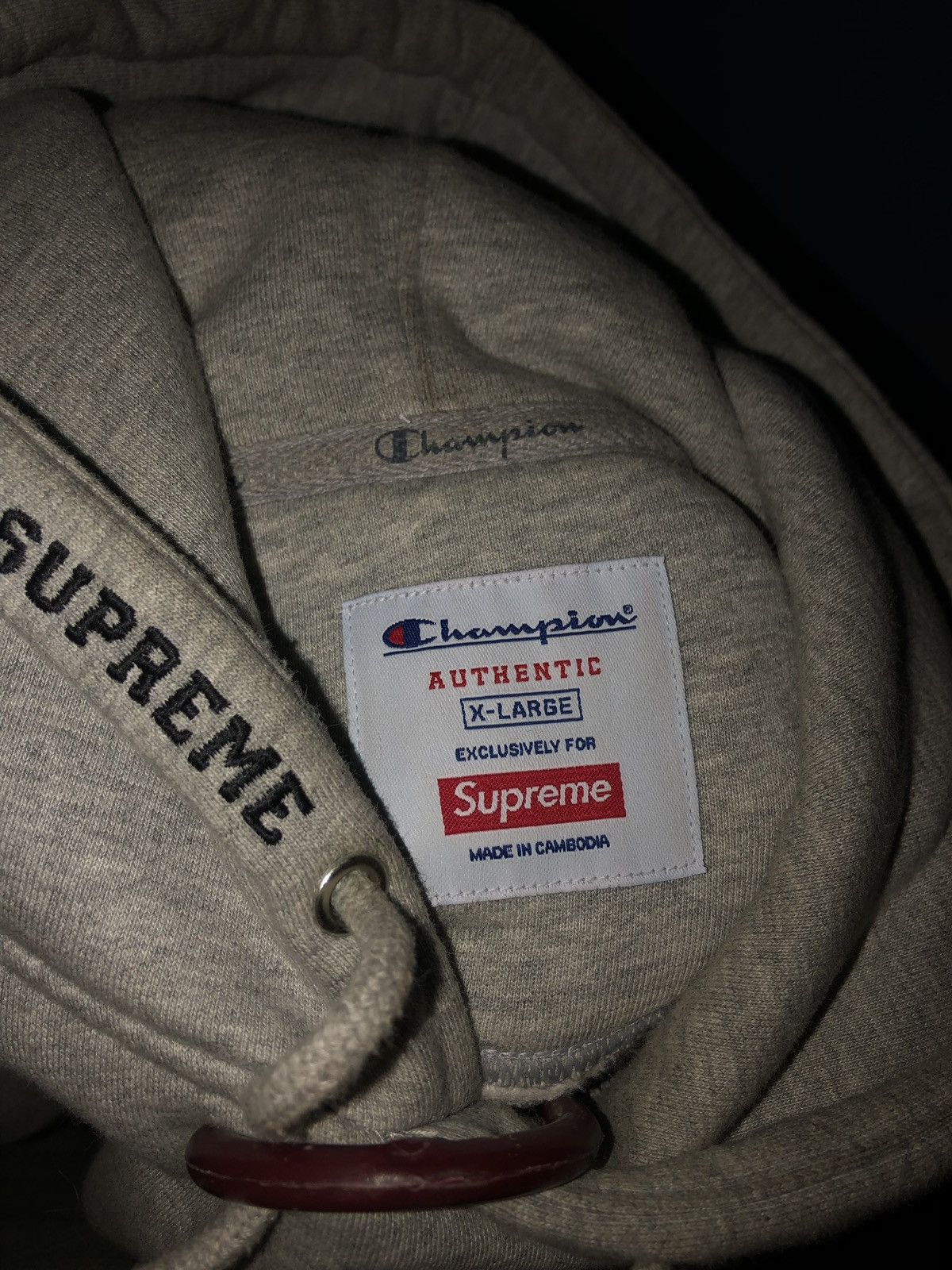 Supreme x champion hoodie legit check sale