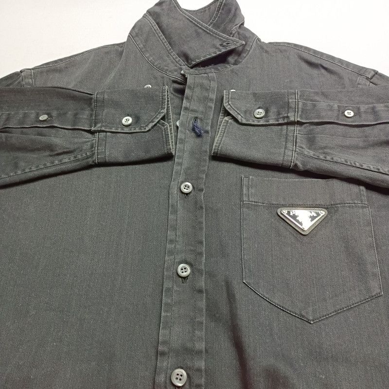 Prada Prada Black Casual Button-Up Shirt Size US S / EU 44-46 / 1 - 9 Thumbnail