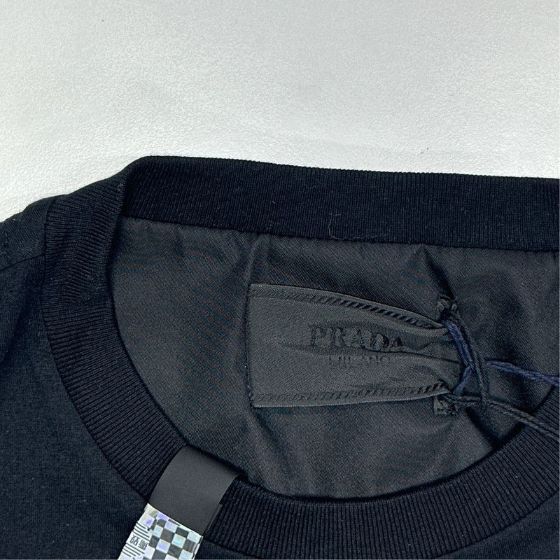 Prada Prada Black Short Sleeve T-Shirt with Logo Size US M / EU 48-50 / 2 - 4 Thumbnail