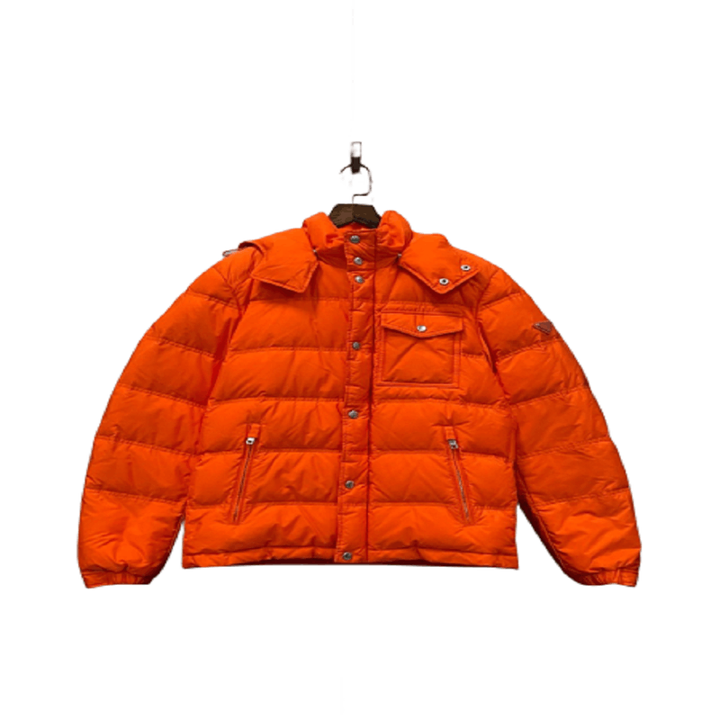 Prada Prada Orange Glossy Triangle Logo Down Jacket Size US XL / EU 56 / 4 - 15 Thumbnail