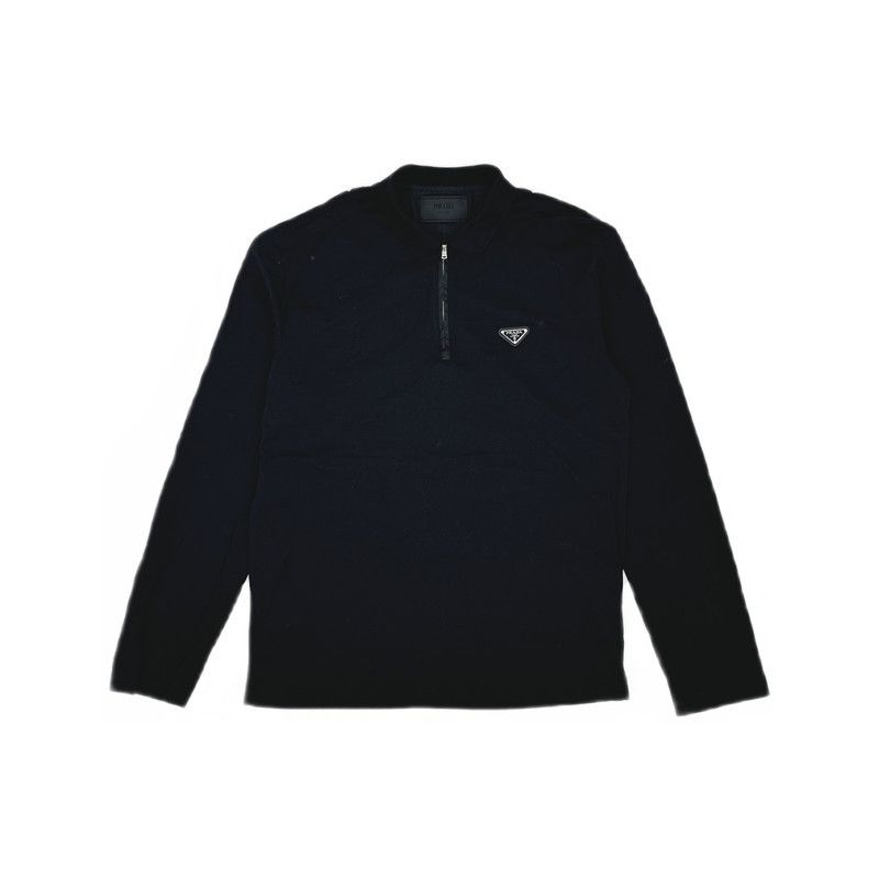 Prada Prada Logo Triangle Loose Long Sleeve Polo Size US XL / EU 56 / 4 - 3 Thumbnail