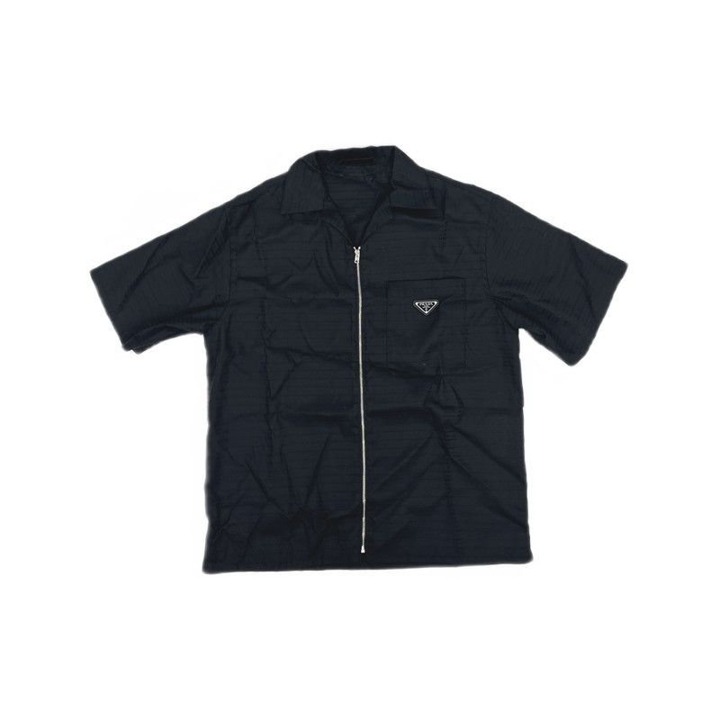 Prada Prada Black Short Sleeve Zip-Up Shirt Size US M / EU 48-50 / 2 - 3 Thumbnail