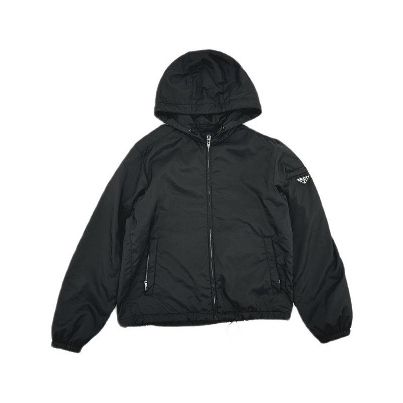 Prada Prada Black Logo Zip-Up Hooded Jacket Size US XXL / EU 58 / 5 - 9 Thumbnail