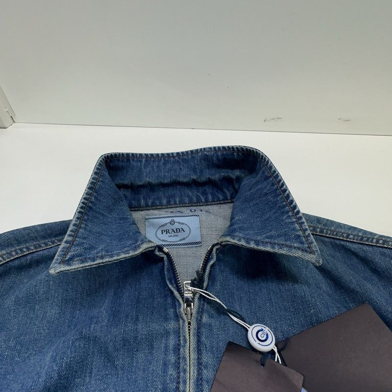 Prada Prada Logo Zip Long Sleeve Denim Jacket Size US M / EU 48-50 / 2 - 12 Thumbnail