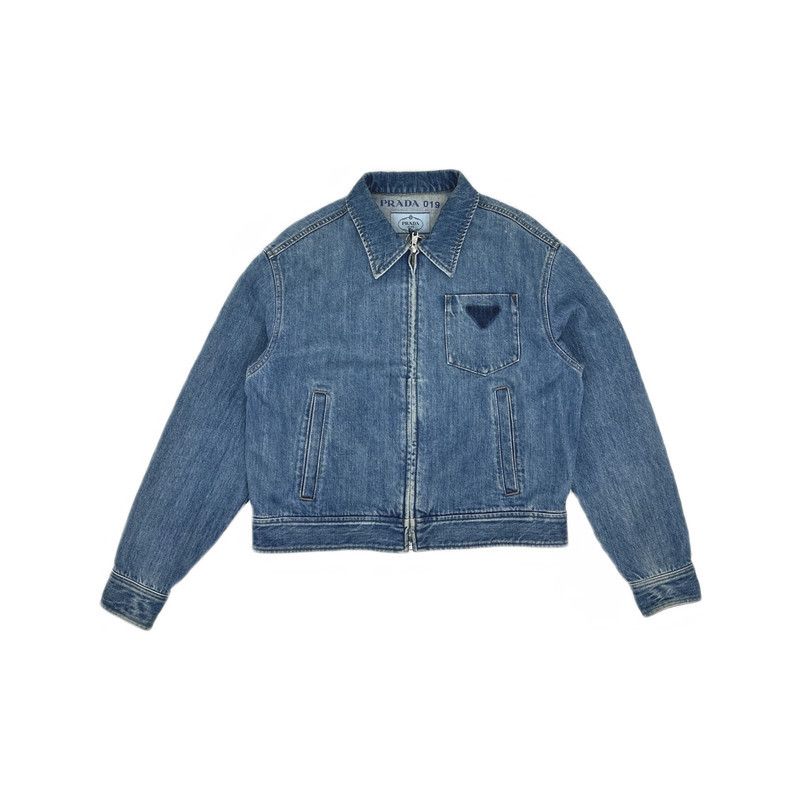 Prada Prada Logo Zip Long Sleeve Denim Jacket Size US M / EU 48-50 / 2 - 3 Thumbnail