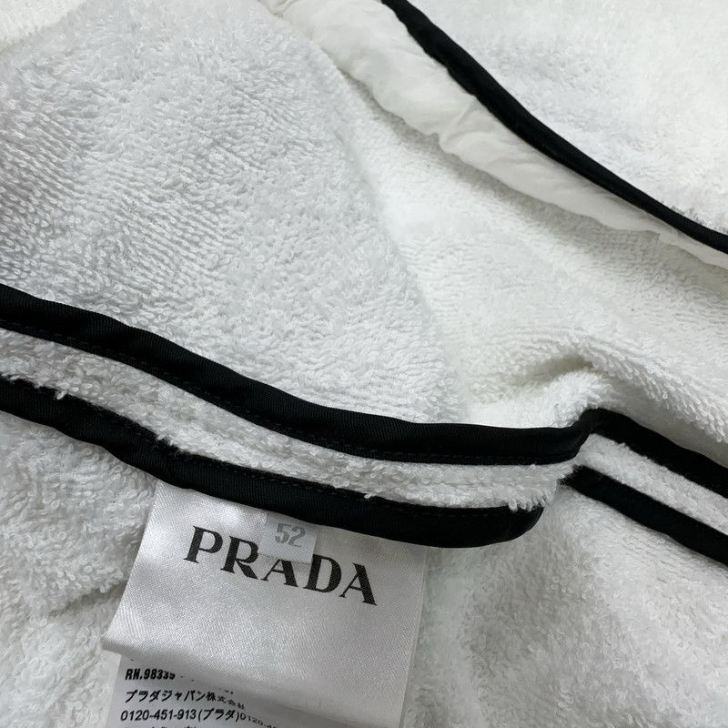Prada Prada SS22 White Logo Zip Hoodie Jacket Size US XL / EU 56 / 4 - 4 Thumbnail